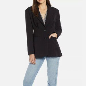 Something Navy Waist Emphasis 2-button Blazer